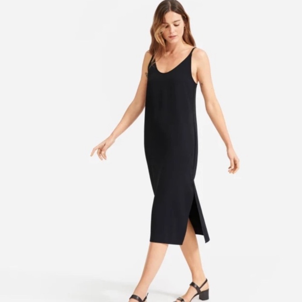 Everlane GoWeave slip dress black sz 4